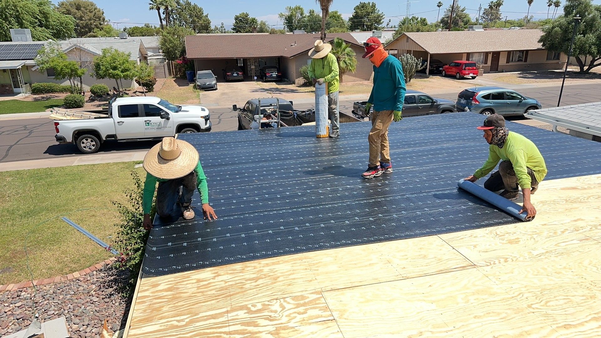 Flat-roof underlayment install · Chandler 85225 — End-of-life flat roof on a Chandler ranch home — owner wanted a full replacement done cleanly without damaging landscaping or solar.